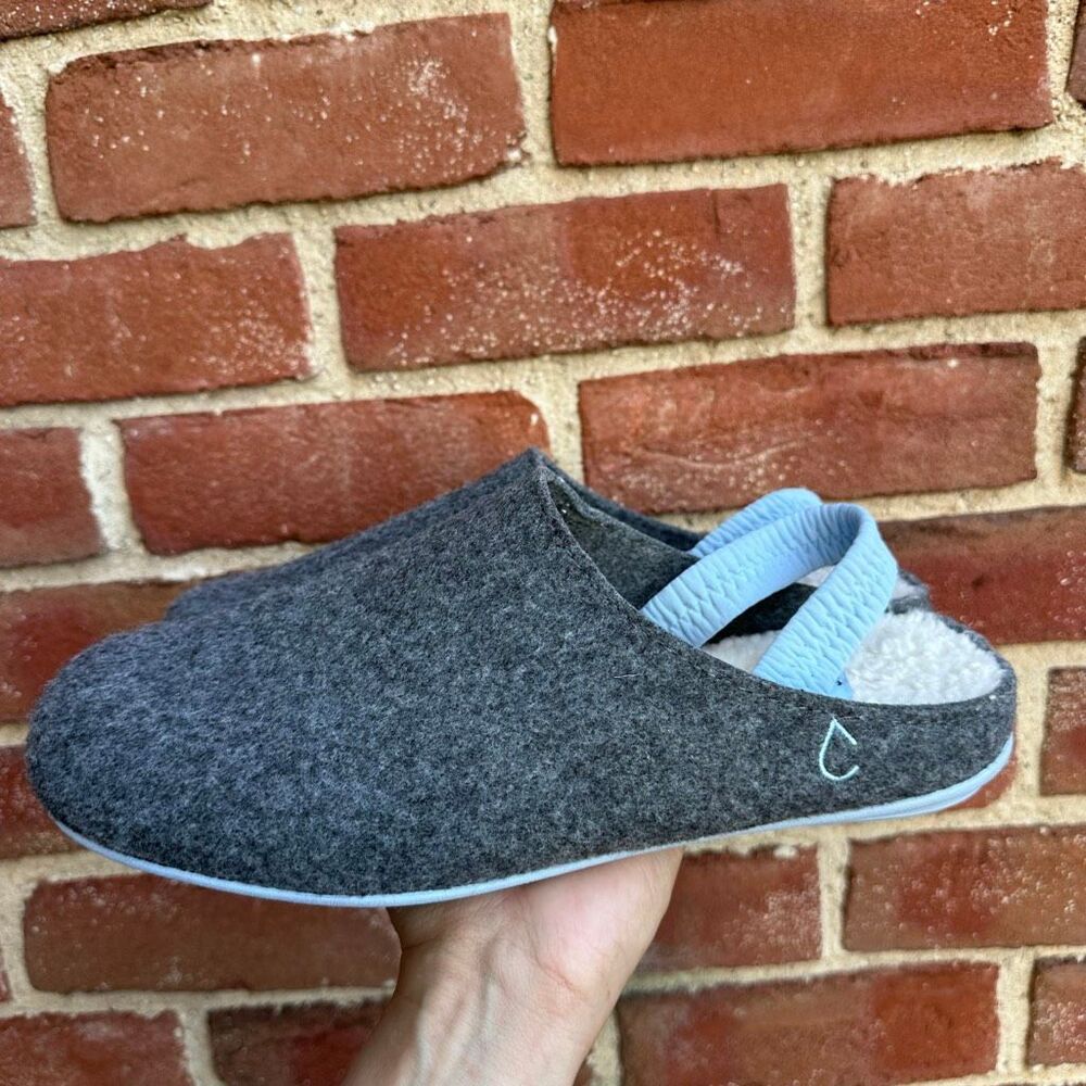 Clearwaters Comfort Slingback Slipper Clog Sherpa Lined Gray Blue EUR 45 NEW - Picture 9 of 11